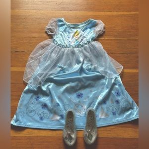 Disney Cinderella bundle for toddler. 3T dress and size 7/8 light up shoes